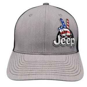Jeep‎ Wave USA Hat Gray Black American Flag Baseball Cap HG10260